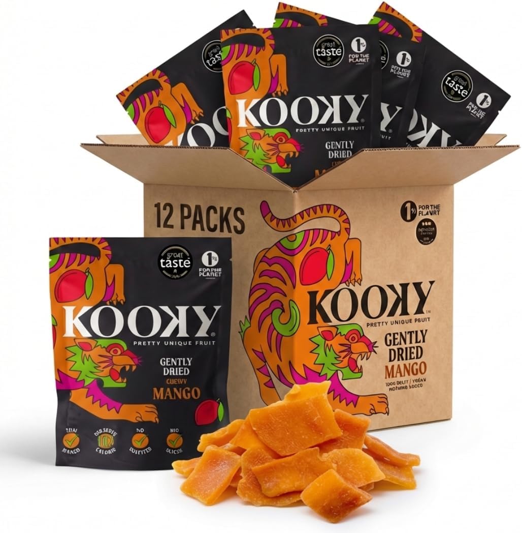 Gently Dried Mango | Dried Tropical Fruit Snacks for Kids and Adults | Food on The Go | Healthy Snack | 25g Pouch | Pack of 12