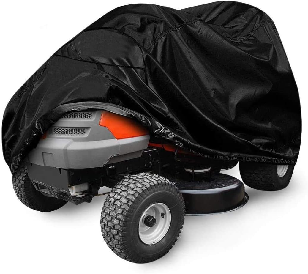 2O2OUP Lawn Mower Cover, 54’Waterproof Riding Lawn Tractor Cover, 210D Heavy Duty Oxford Push Mower Cover, Protection Universal Fit for Your Ride-On Garden Tractor