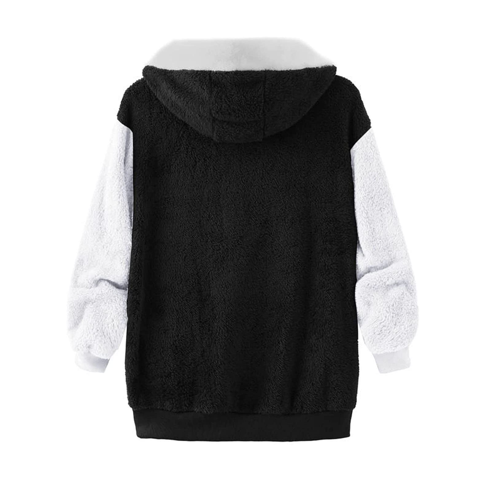 KOG Fleecejacke Damen Winterjacke Elegante Teddy Jacken Vliesjacke Einfarbige Oberteil Frau Kapuzenmantel übergangsjacke Cordjacke Frauen Puffer Jacke Baumwolle Daunenjacken Große Größen S - 5XL