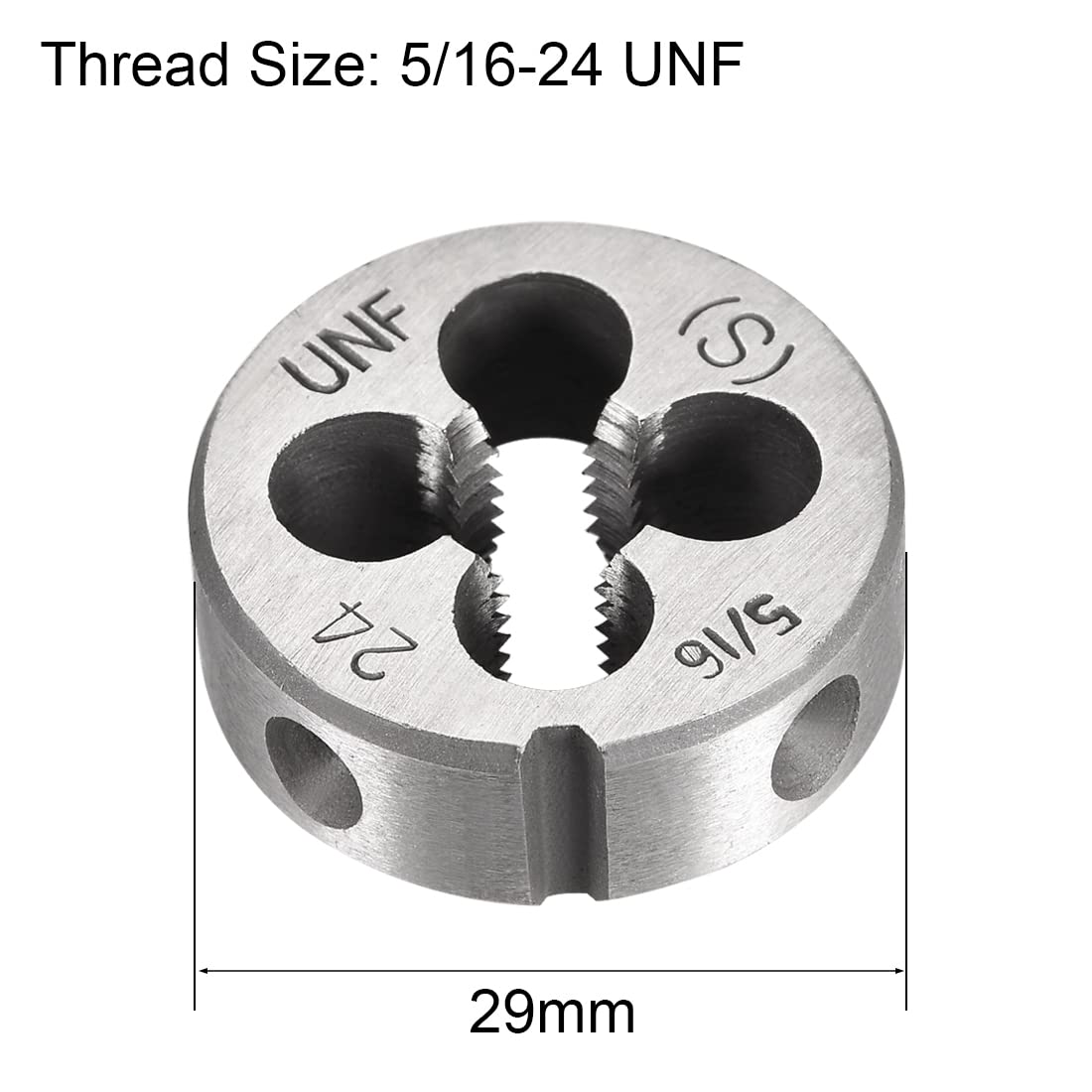 uxcell 5/16-24 UNF Round Die, Machine Thread Right Hand Threading Die, Alloy Tool Steel Screw Thread Cutting Die — Amazon image 2