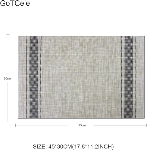 Miniatura 2 de Manteles individuales para mesa de comedor, juego de 6 manteles individuales de plástico lavables para mesa de cocina, manteles individuales de PVC