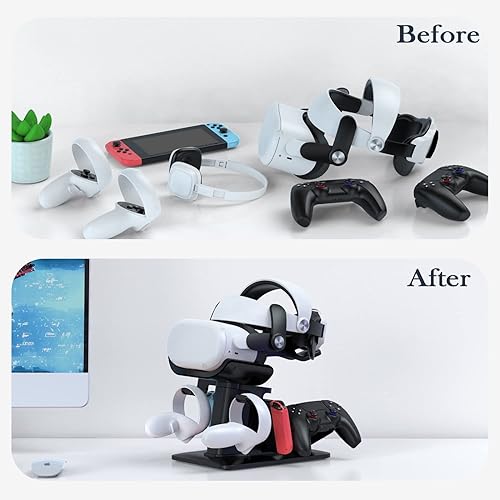 Miniatura 6 de VINDIJA Design VR Stand Multifunction VR Headset Stand for Headset Display Holder and Controller Holder Mount Station for Oculus QuestQuest 2Rift