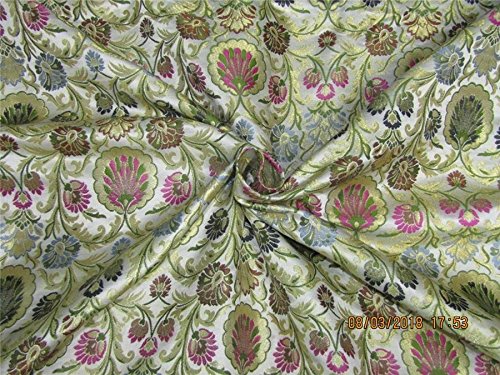 Tissu brocart de soie orné de fil doré métallique Bro571 pour donner vie à vos rêves créatifs