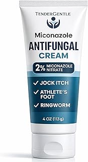 Miconazole Antifungal Cream for Skin - 4 oz of Miconazole Nitrate for Jock Itch, Athlete's Foot, Itching, and Ringworm