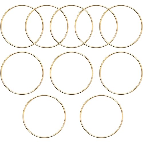 10 Pcs 3 Inch Metal Craft Rings Hoops Gold Macrame Hoops Rings Dream Catcher Rings for DIY Crafts, Macrame and Dream Catcher Supplies