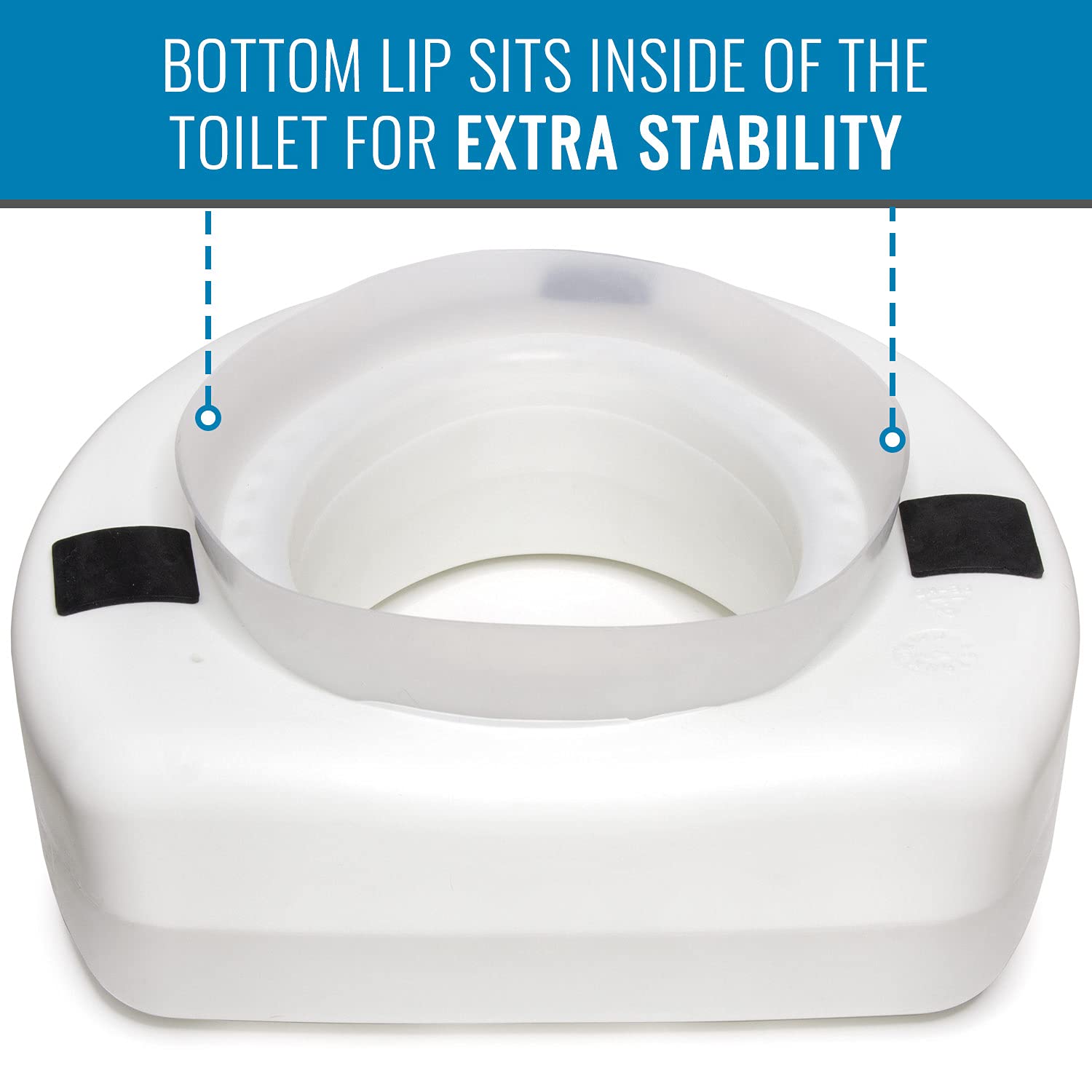 HealthSmart Raised Toilet Seat Riser That Fits Most Standard Bowls for