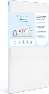 Breeze Breathable Crib Mattress Topper, Makes Any Crib Mattress Breathable, 100% Washable, Ultra-Breathable Quilted Layer for Comfort, Fits Standard Size Cribs & Toddler Beds