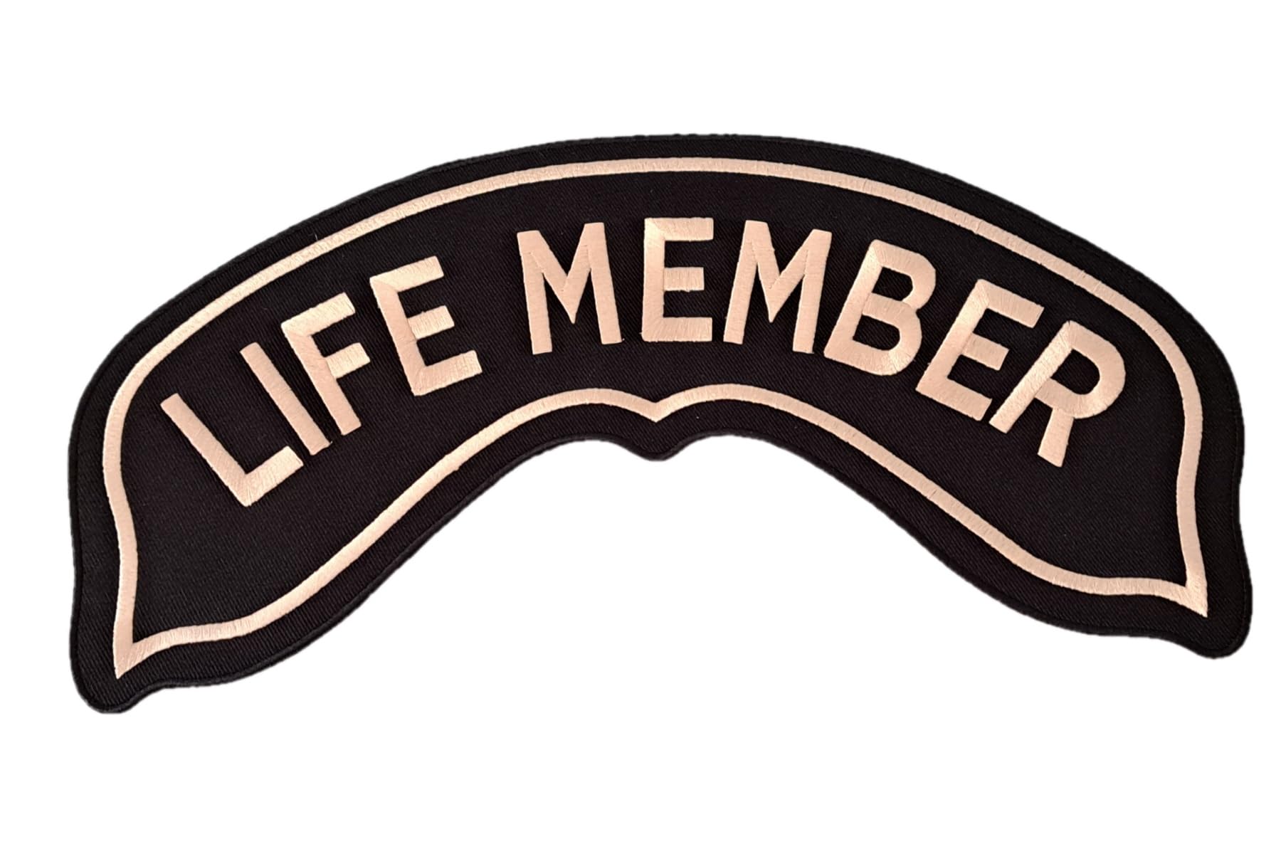 Aufnäher Rocker Grande Life Member + Adler Patch - MOTORCYCLES - für Chapter und Biker, goldfarben, aus Stoff, für Weste, Motorradfahrer.