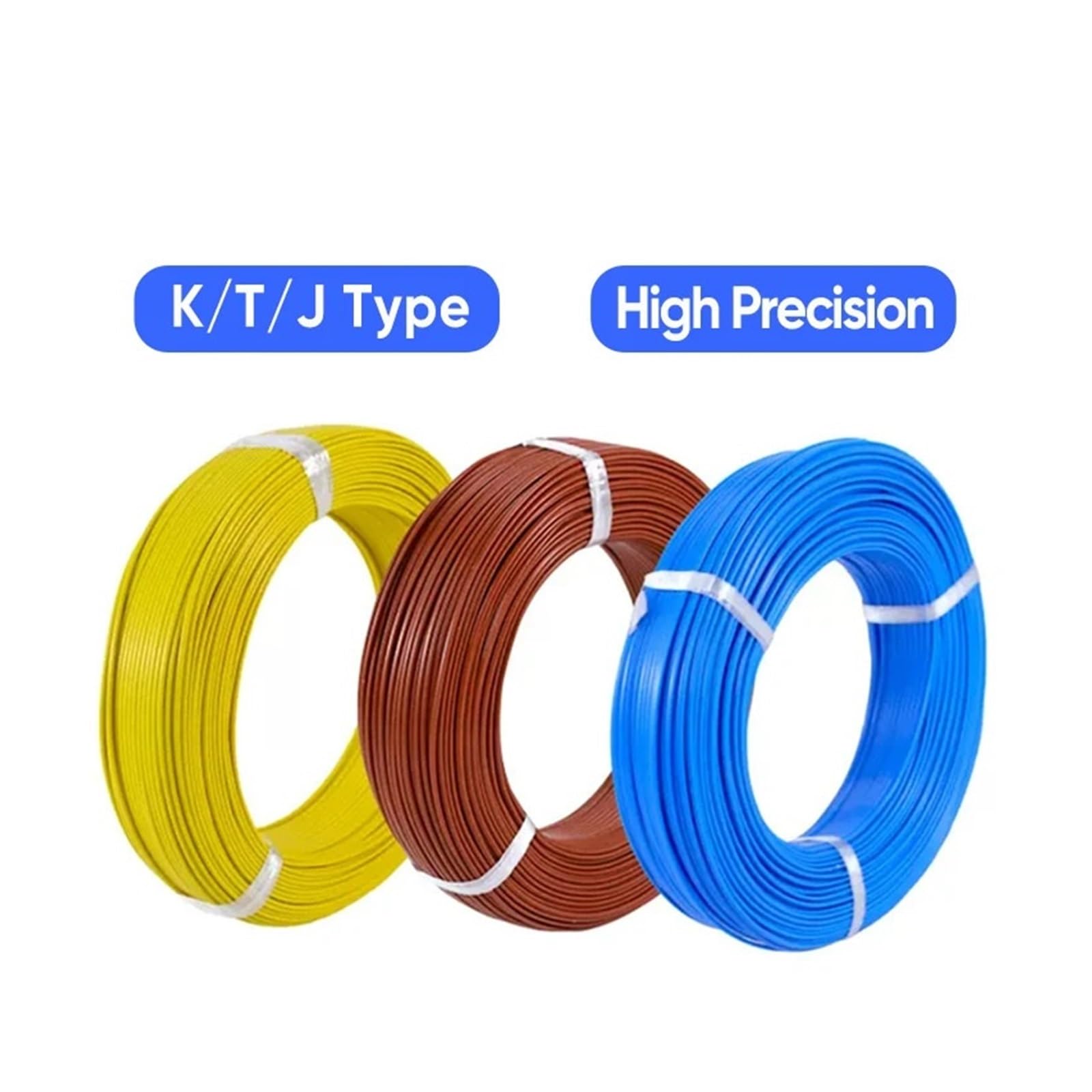 Capteur de température Câble de compensation de ligne de mesure haute température K/T/J Type 2 * 0,3/2 * 0,5 mm 2 conducteurs PTFE isolant blindé fil thermocouple(K Type,100M_0.3MM)