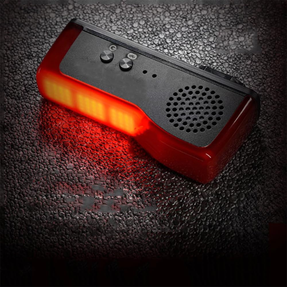 Luz Trasera Inteligente con Alarma De Ladrón Luz Trasera De Bicicleta Carga USB LED Luz De Advertencia Nocturna Bluetooth Alarma Antirrobo