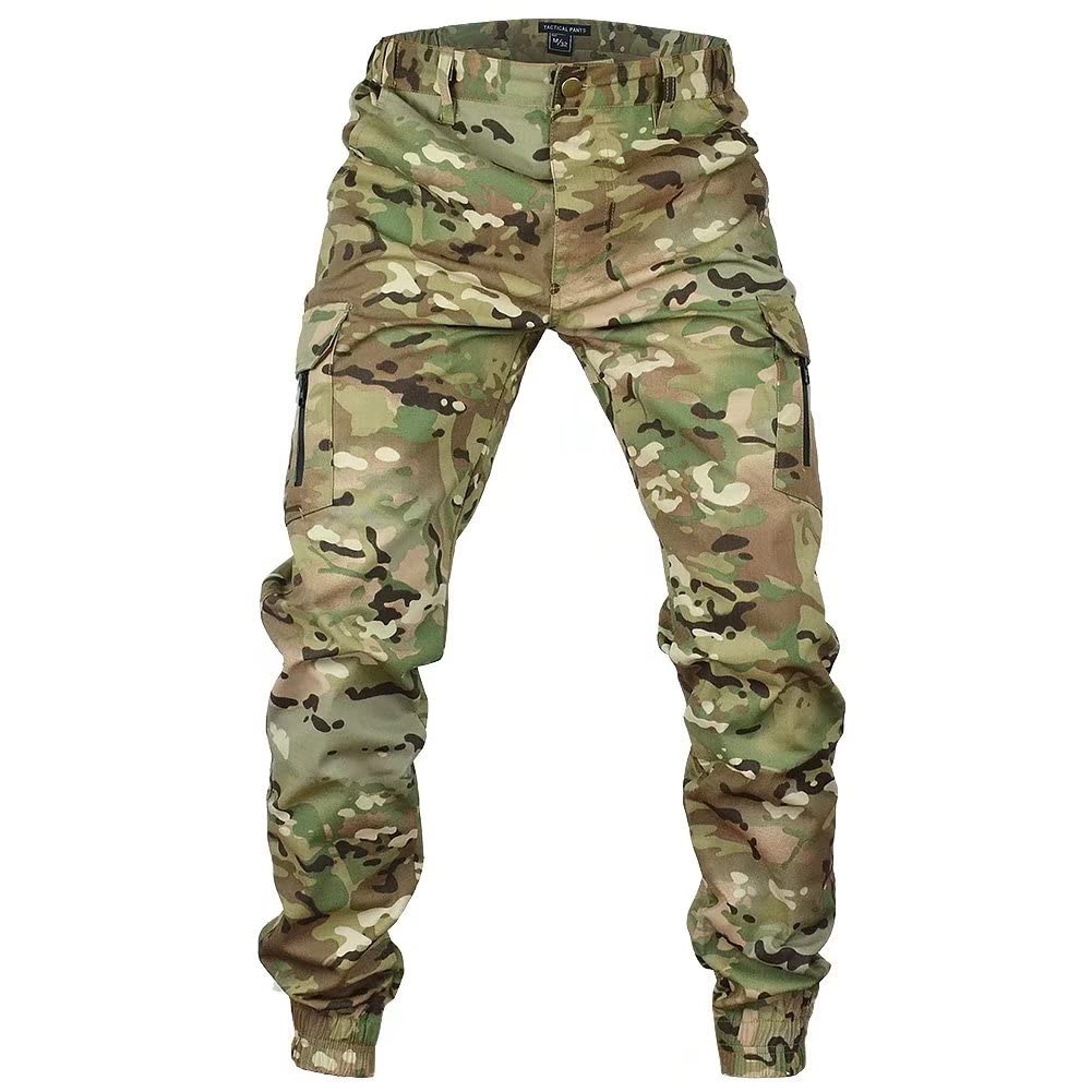 Men's Tactical Cargo Pants, Camouflage Outdoor Working Clothing with Pockets