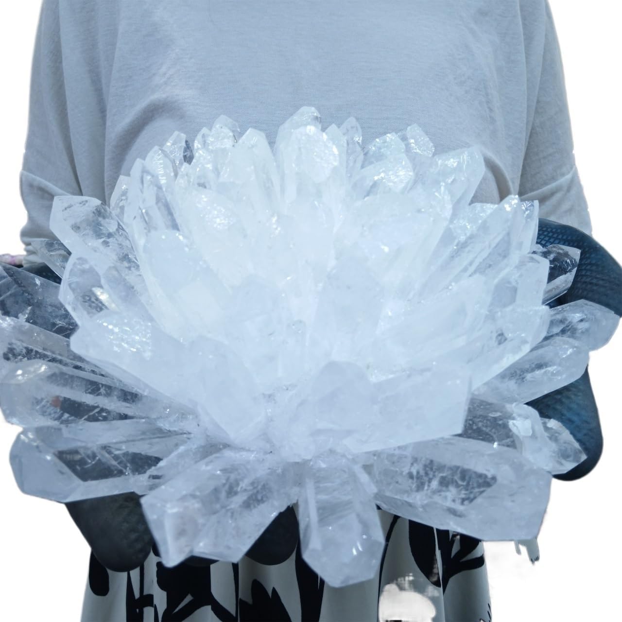 White Crystal Cluster Home Office Decoration Craft Gifts Ornaments Home Decor(Size:5.5-6kg)