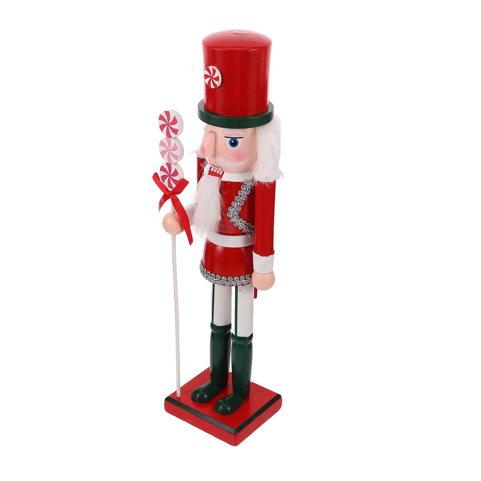 Casse-Noisette rouge décoratif 38cm SHINEOFI, artisanat traditionnel de table Noël
