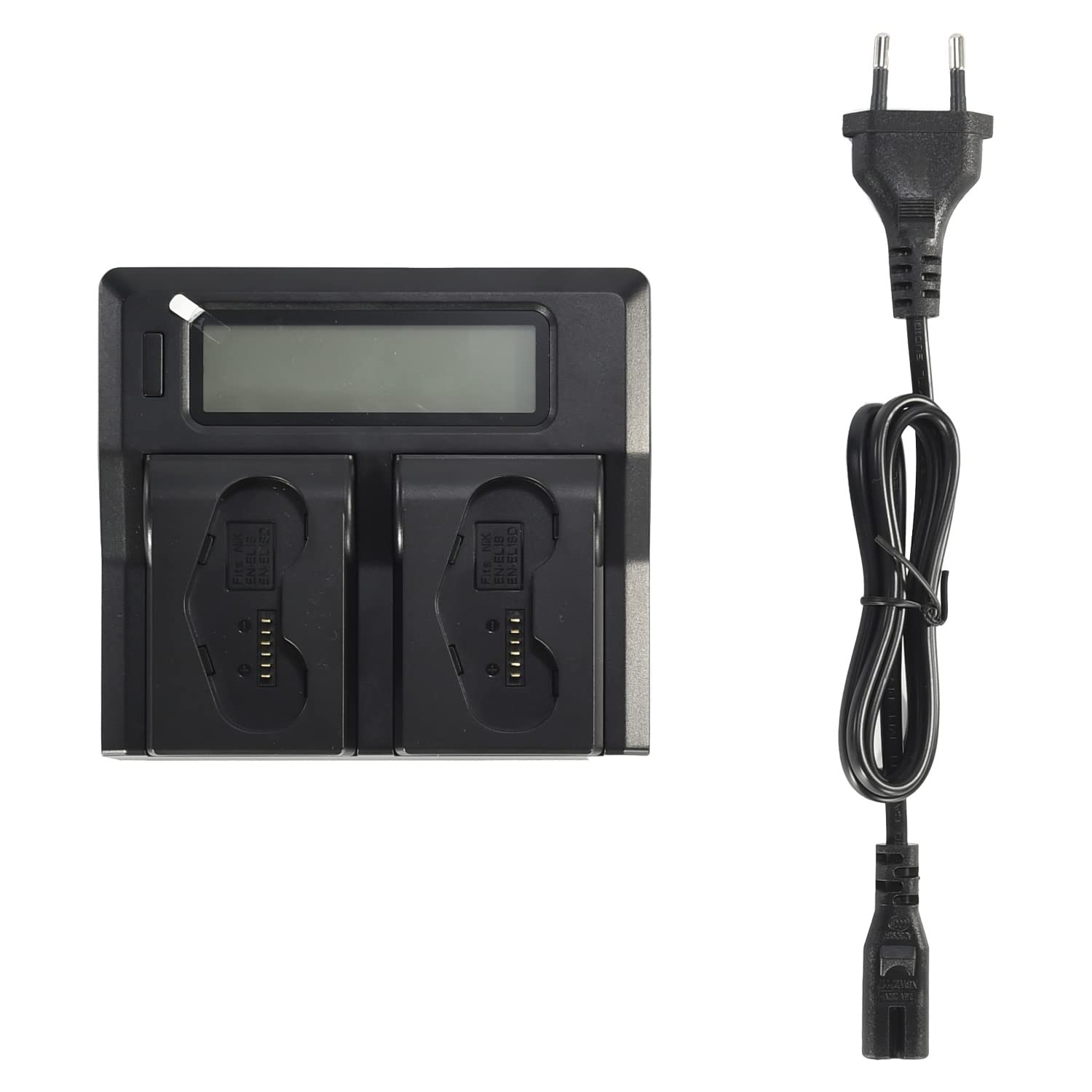 DSTE - Caricatore rapido da 1,5 A, doppio caricatore con display LCD, compatibile con fotocamera Nikon EN-EL18 EN-EL18d Z9 D4 D4S D800 D800E