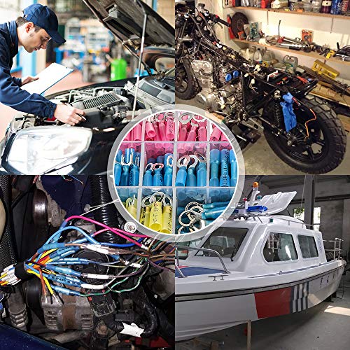 Sopoby 250Pcs Heat Shrink Wire Connectors Marine Electrical Terminals Kit Waterproof Automotive Ring Terminal Connectors Set With Case #TOP5