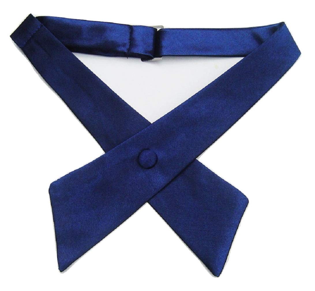 Ll. Men's Navy L&L® Unisex Cross Over Bowtie Necktie Cravat Pre Tied Adjustable Bow Tie Satin (Navy)