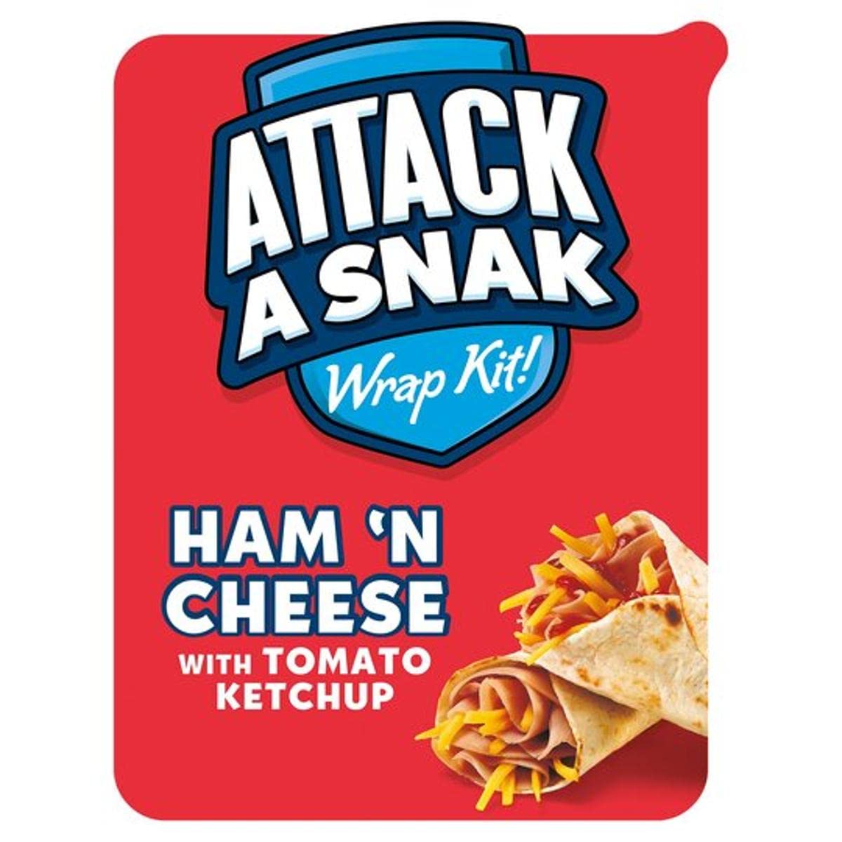 Attack a Snak Ham 'n Cheese Wrap Kit with Tomato Ketchup, 86g
