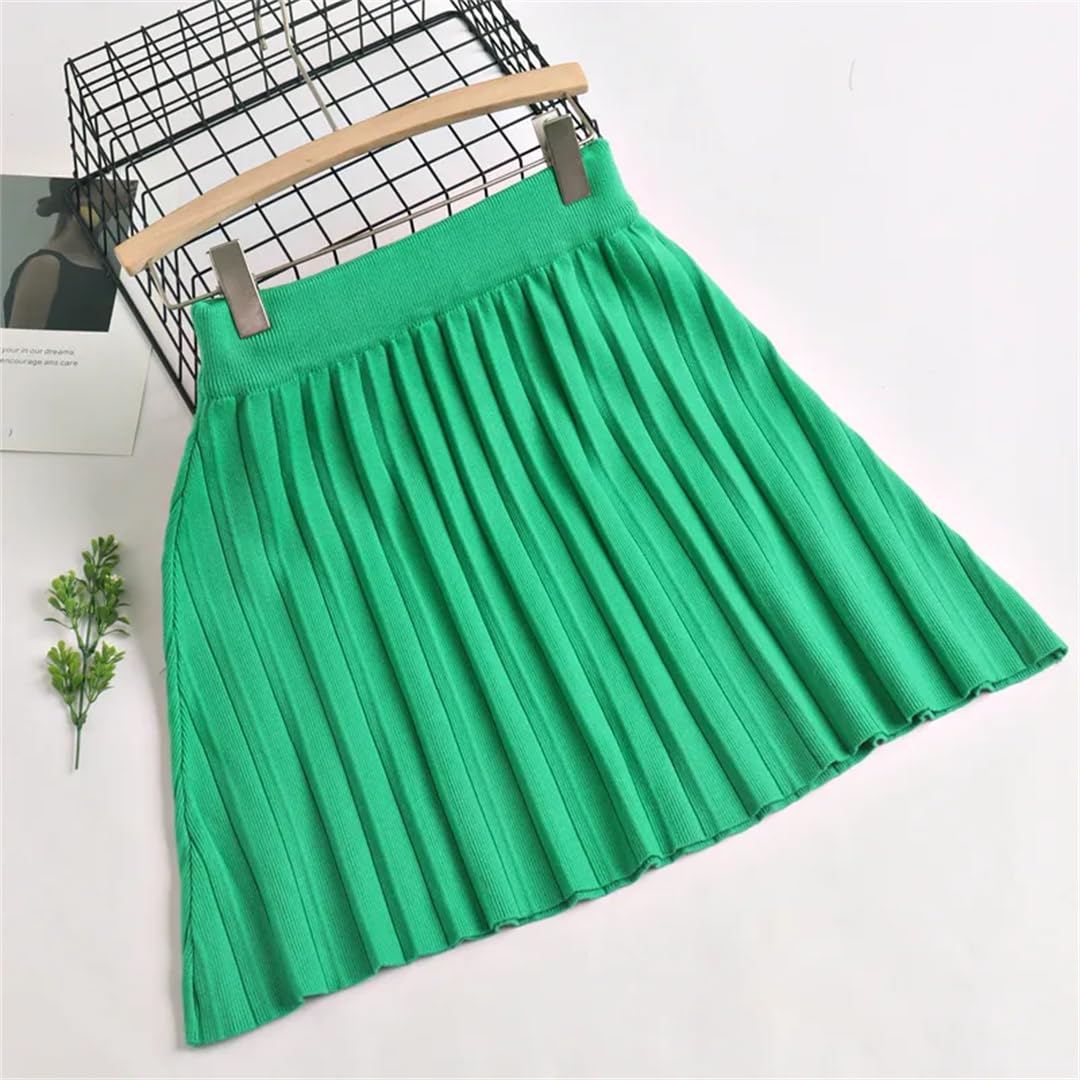 Yeuyyben Primavera Autunno Donne Gonna Pieghettata Vita Alta Ladys Moda Coreana Una Linea Mini Gonne Corte