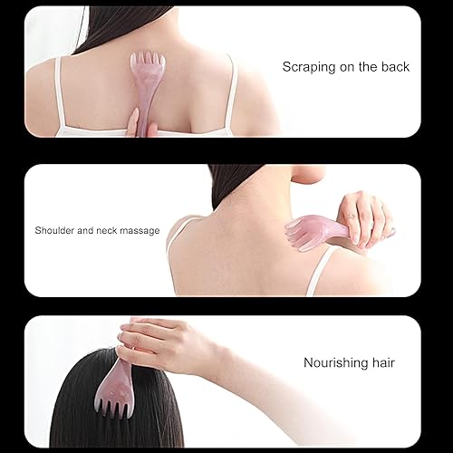 Miniatura 4 de Peine masajeador de cabeza de 3 piezas, herramienta de masaje Gua Sha para la relajación muscular del cuero cabelludo, masajeador manual del cuero