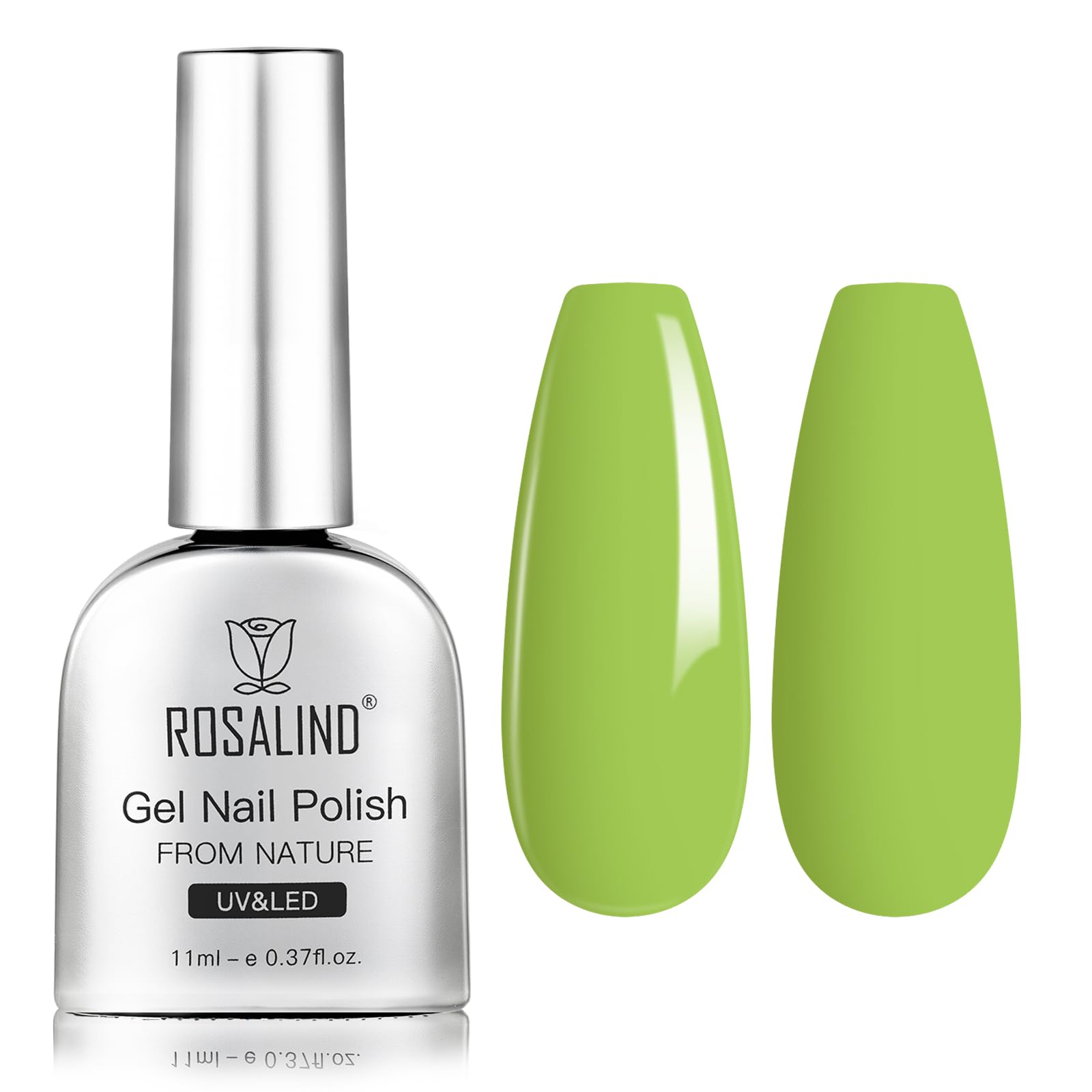 ROSALIND Semi-Permanent Nail Polish, 12 ml Yellow Semi-Permanent Nail Polish, UV/LED Soak Off Spring Summer Nail Polish for DIY Manicure — view 24