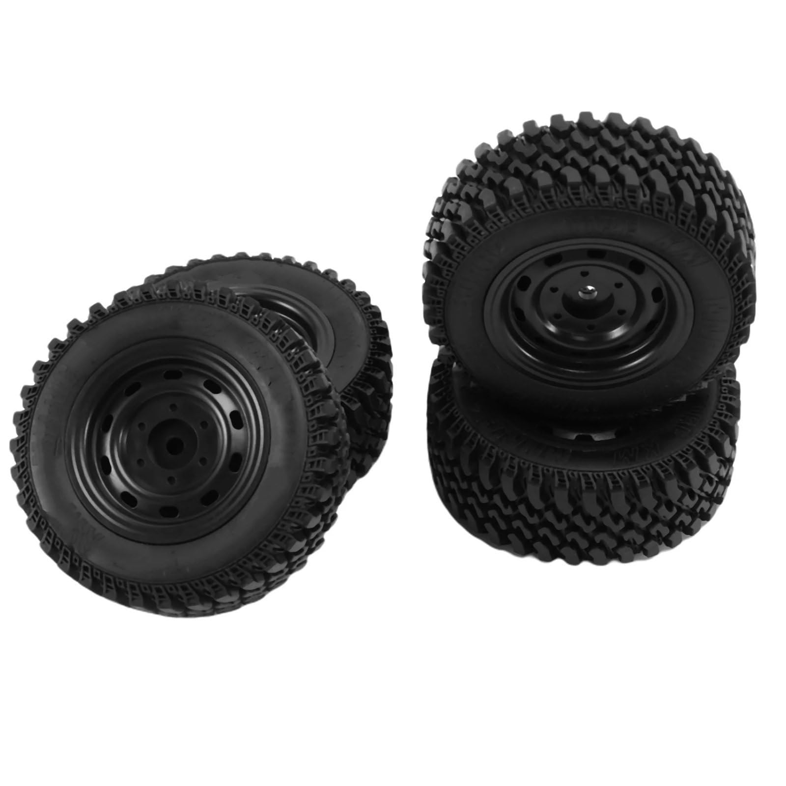 Lot De 4 Pneus RC Asixsixsix – 80 Mm, Caoutchouc + Plastique – Pour MN86 – Mise à Niveau