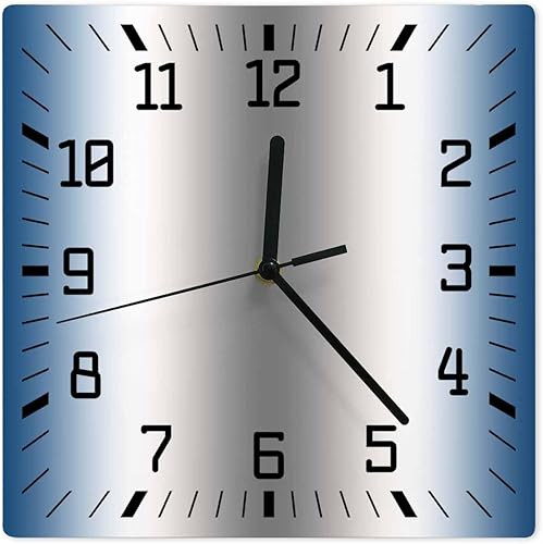 Miniatura 15 de Reloj de pared de madera blanco y negro degradado, silencioso, sin tictac, simple, abstracto, a rayas, estilo granja, cuadrado, funciona con pilas,