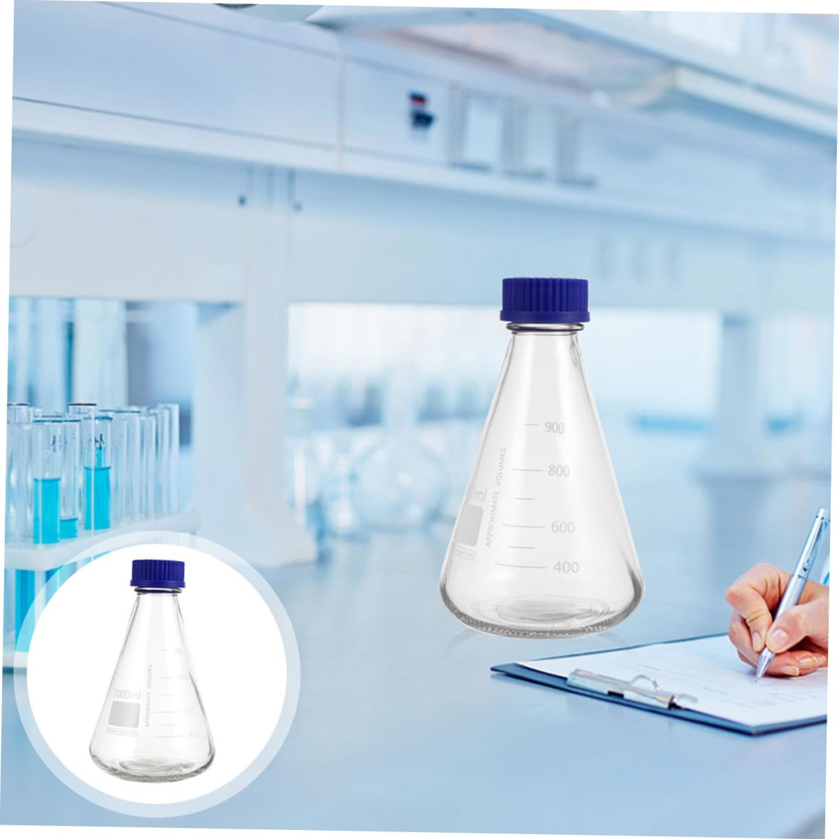 MAGICLULU 2 Pièces Fioles Coniques Verre pour Expériences Fioles de Laboratoire avec Graduation Claire pour Matériel Expérimentation