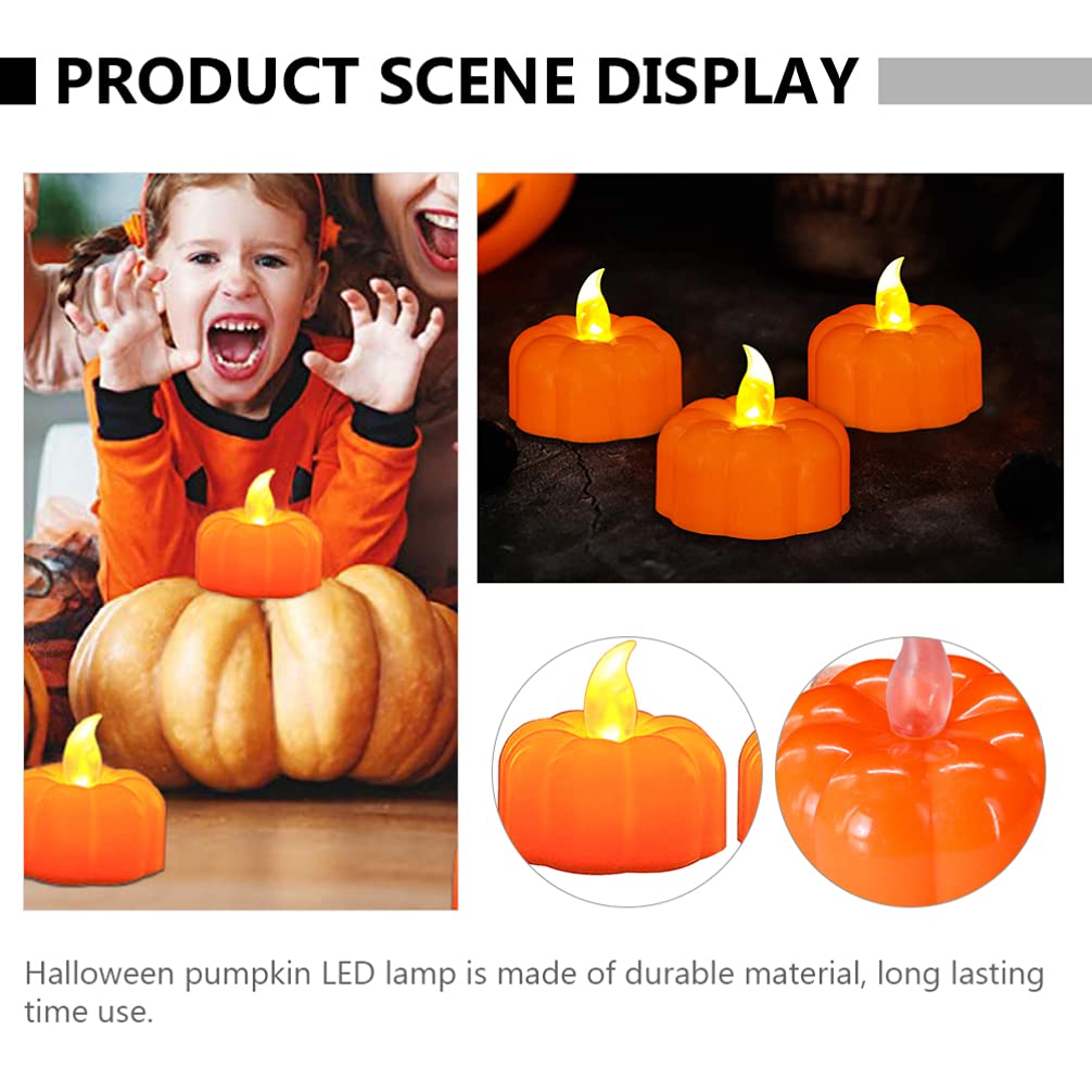 Lot De 2 Bougies Chauffe-plat LED, Citrouille, Décoration D'Halloween, Citrouille, à Piles, Pour Décoration D'Halloween, Décoration De Table, Décoration De Fête