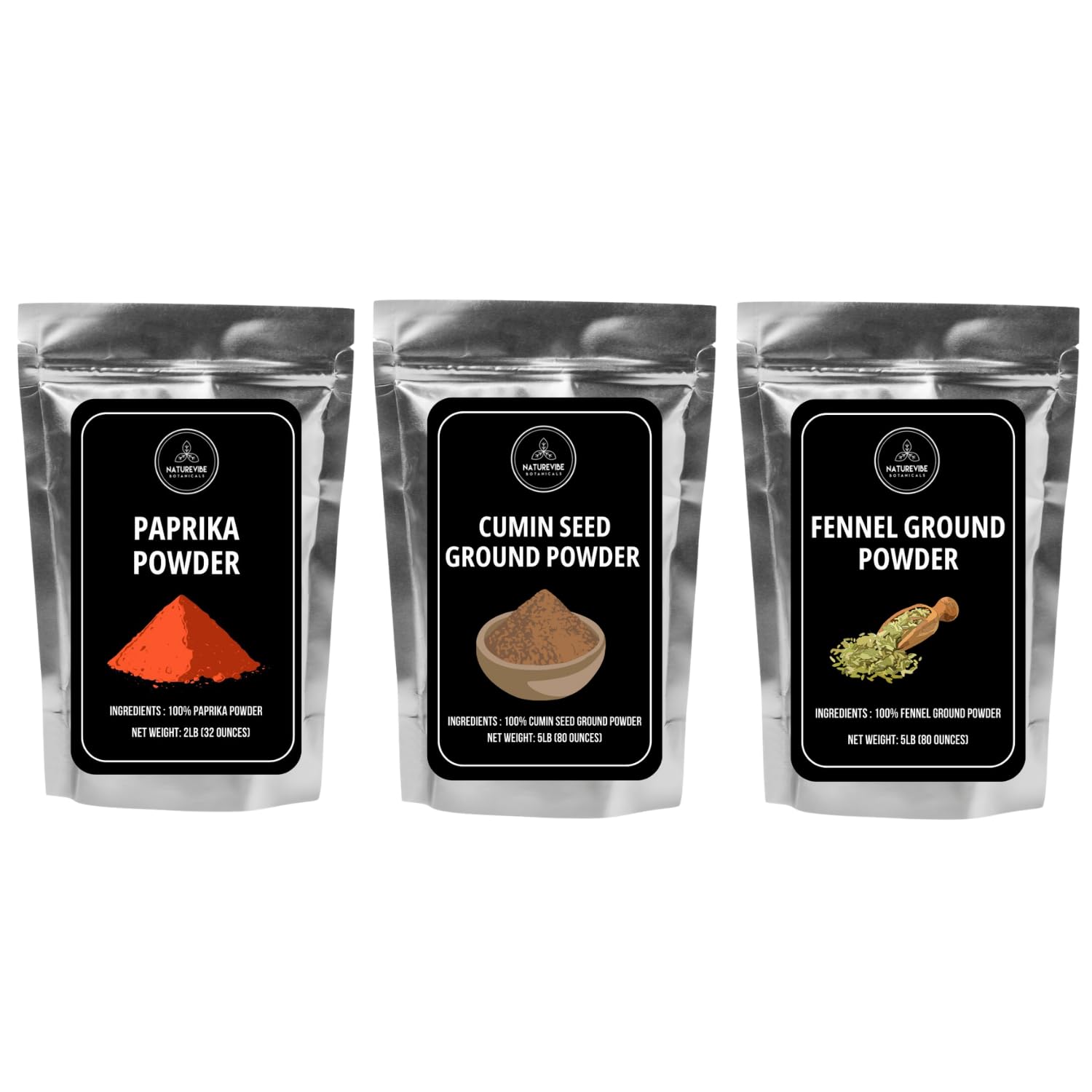 Combo de Especias en Polvo: Pimentón, Comino y Hinojo