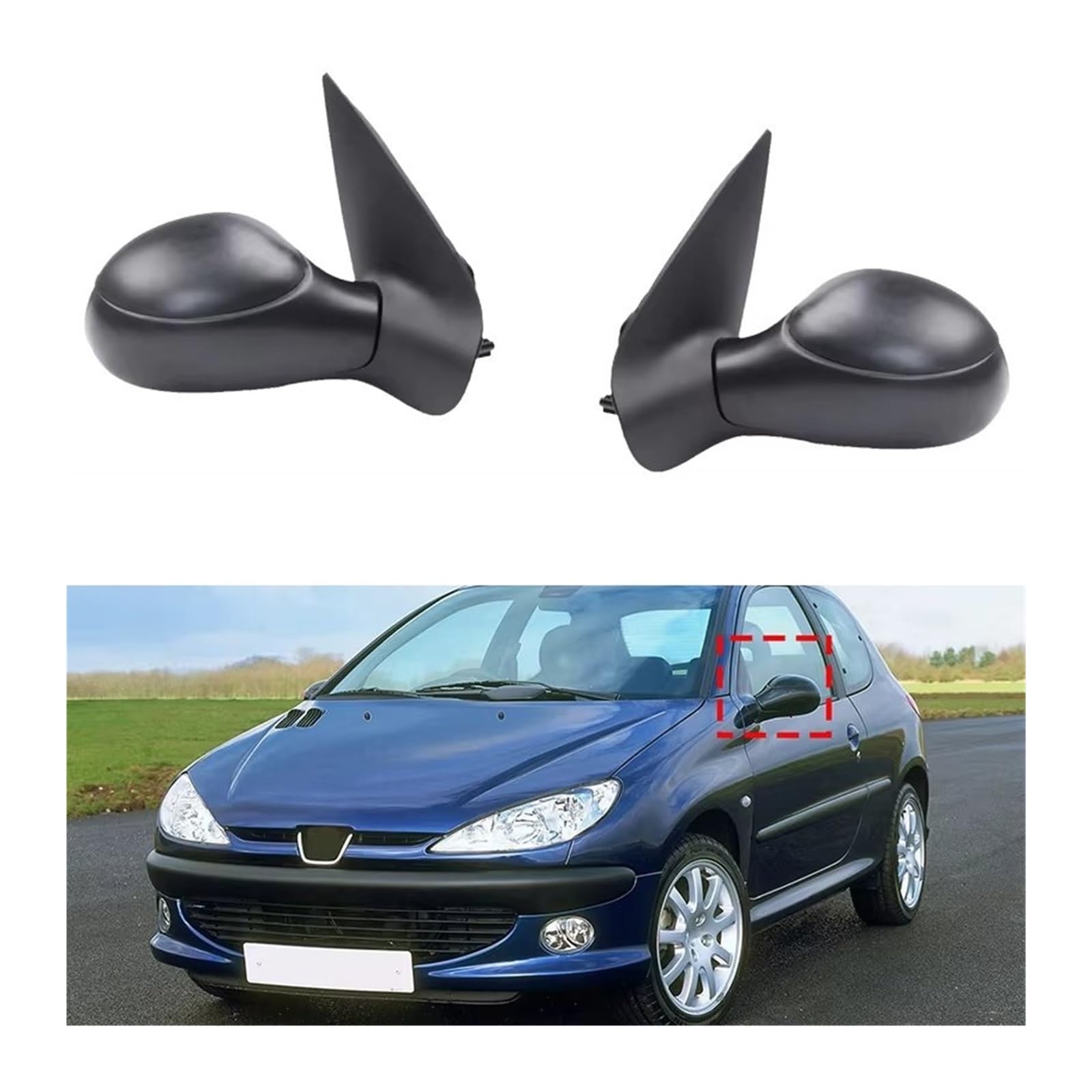 Per Peugeot 206 Per Citroen C2 Auto Porta Laterale Sinistra/destra Regolazione Automatica Gruppo Specchietto Retrovisore Specchietto retrovisore esterno(Only Right Manual F)