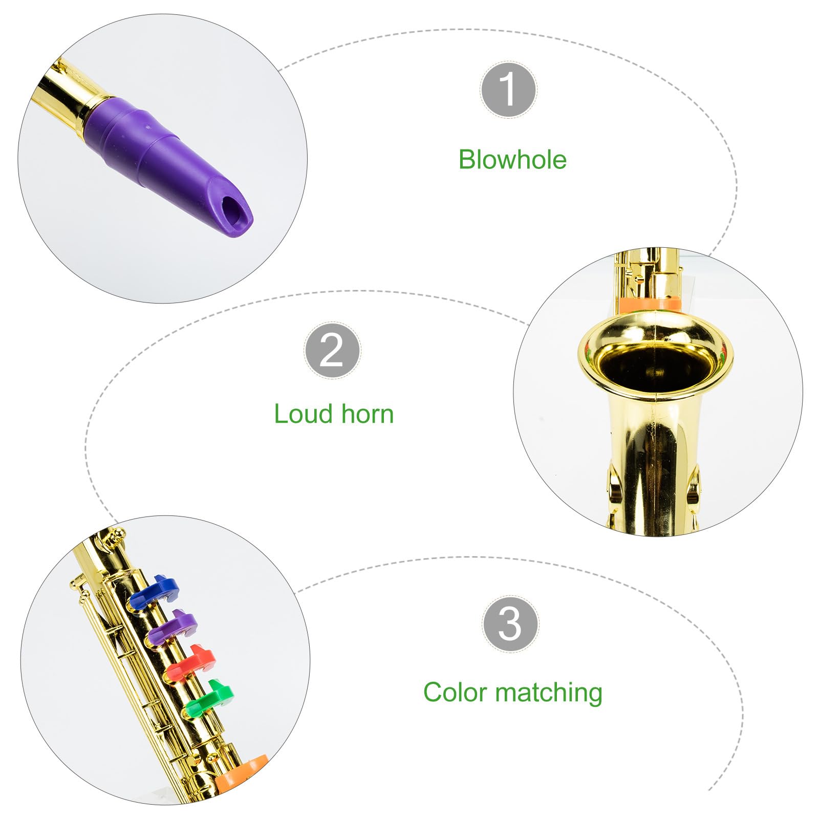 SUPVOX Sax Giocattolo Educativo per Bambini Oro, Saxofono Giocattolo, Tromba per Bambini in Plastica