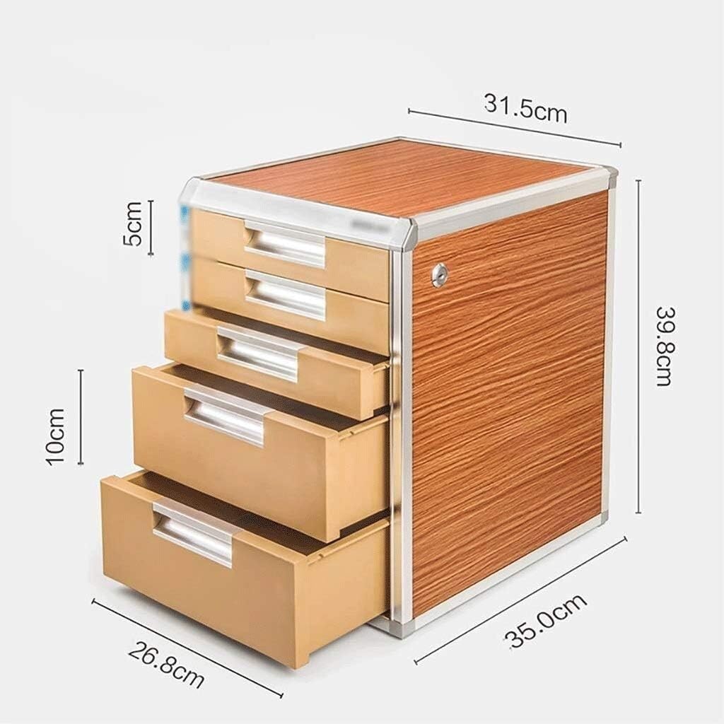 Armadietto portadocumenti da scrivania in legno massello, versatile per ufficio, casa e scrivania, elegante file manager a cassetto per archiviazione efficiente dei documenti