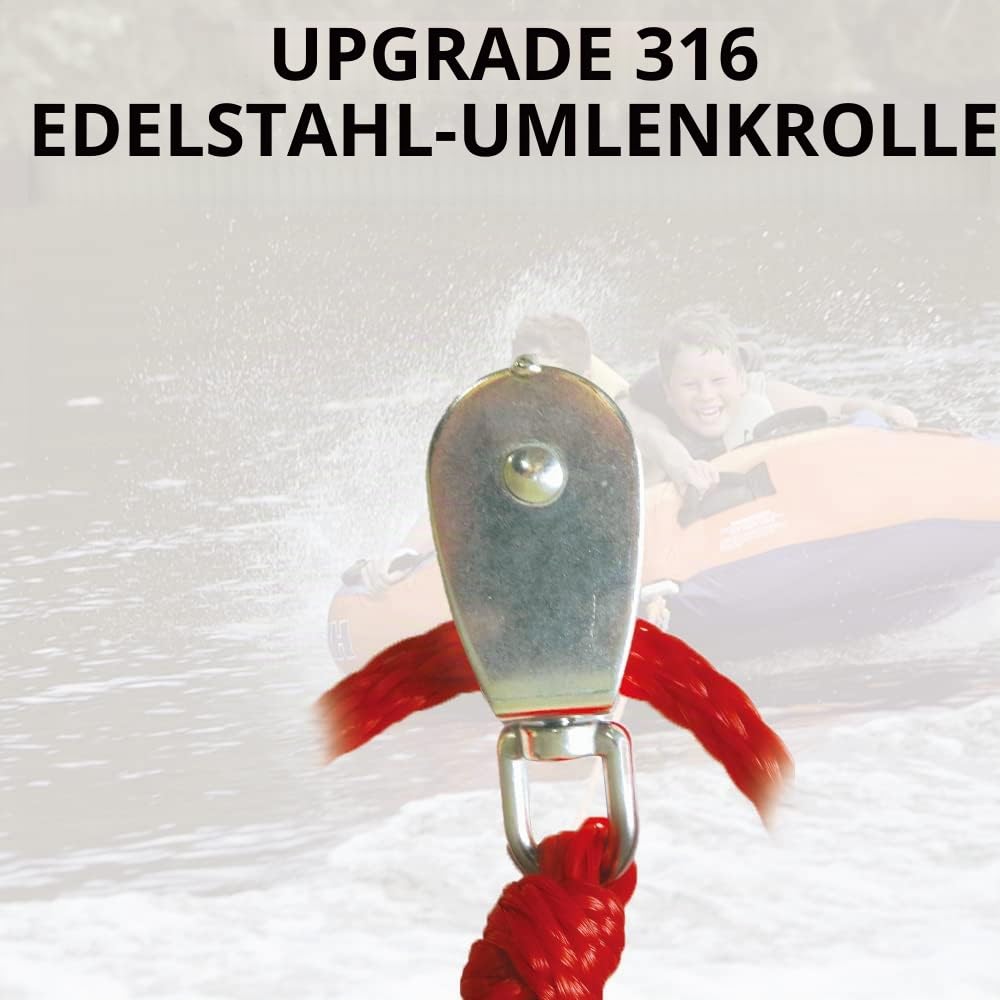 3,6 m/12 FT Schleppgeschirr-Anschluss für Wassersport, strapazierfähiges Bootsschleppgeschirr mit 2 Haken für 1–3 Fahrer