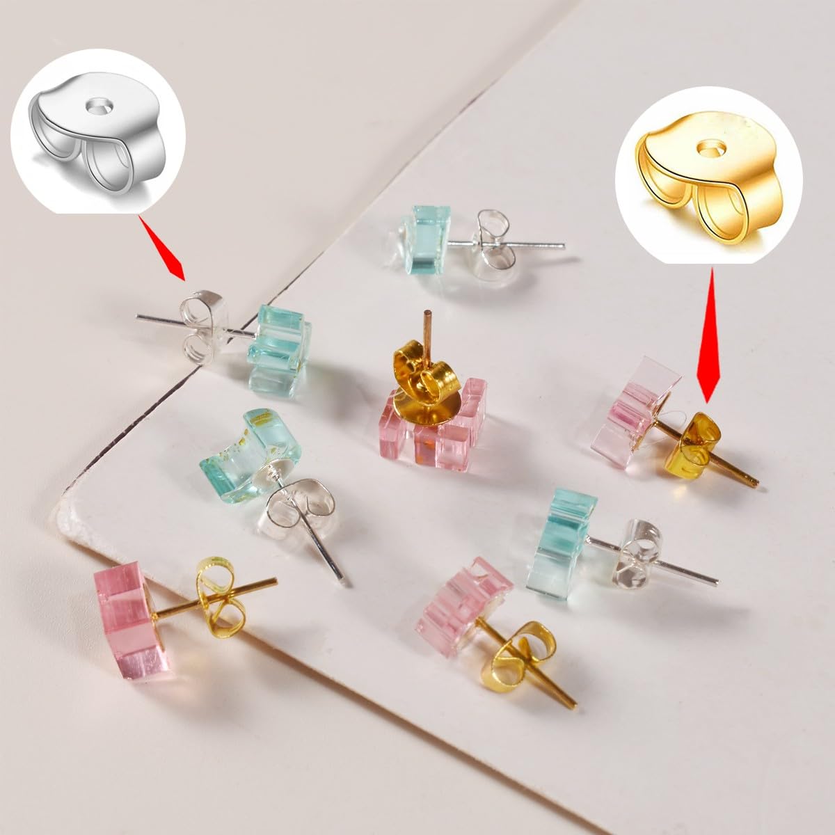 Chiusure Per Orecchini In Oro/Argento 925, Set Da 16, Robuste & Design Sicuro