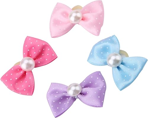 Miniatura 5 de Ymiko Azul y lazos para perros con bandas de goma de diseñador para cachorros, lazo para perro, peluquería en ropa elástica para perros de tamaño