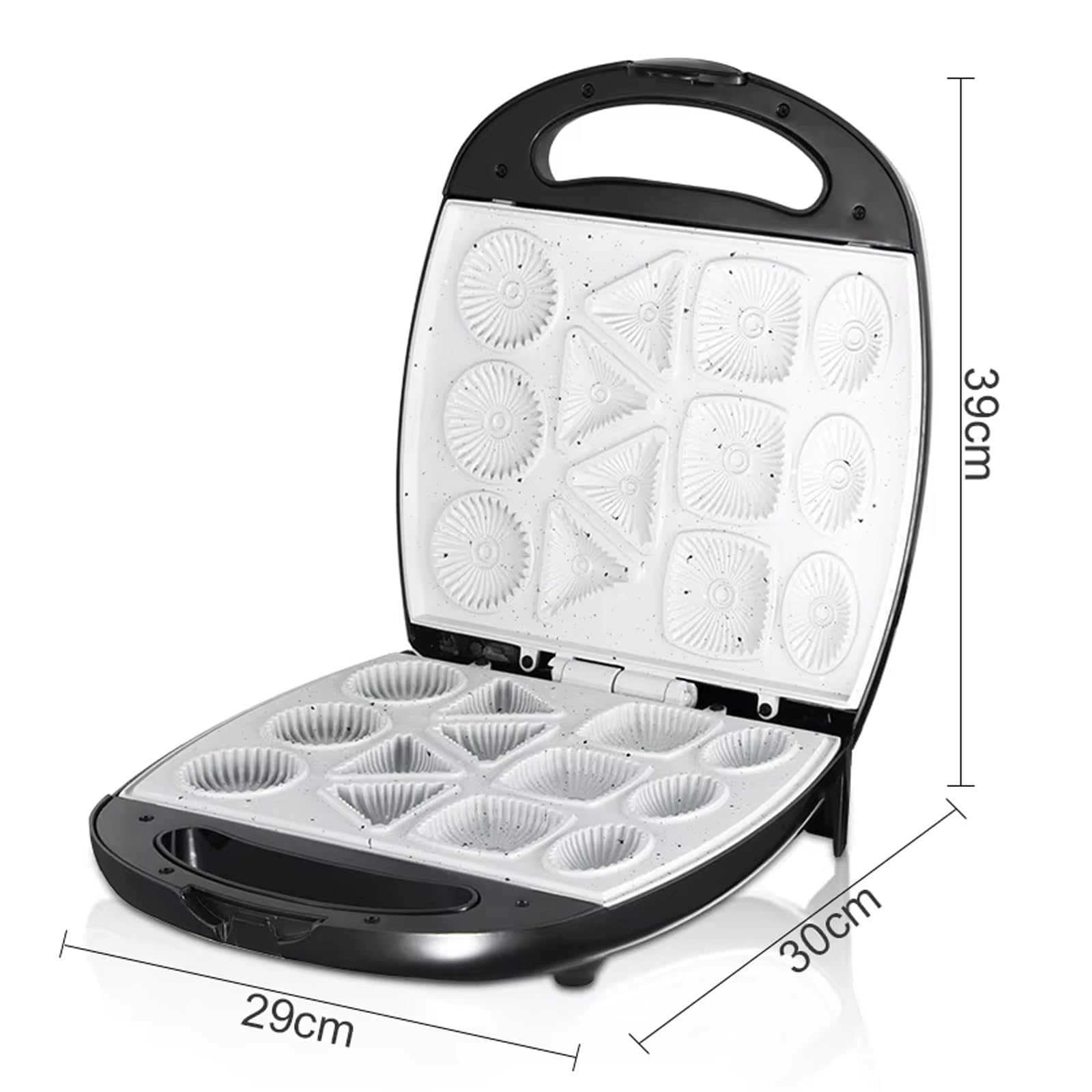 Macchina per Scones Antiaderente 1400W | Manico Riscaldante e di Sicurezza a Doppia Faccia, 13 Fori con 4 Stampi di Forma, per Biscotti, Dolcetti per la Colazione