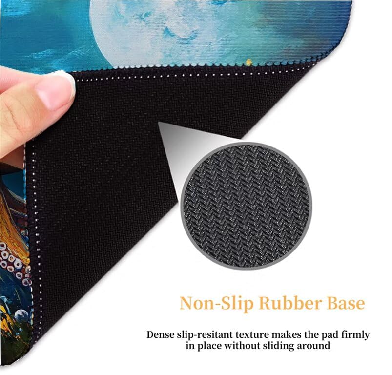 Tapis de Souris Bleu Grand Format PC Ordinateur avec Base Antidérapante - 5