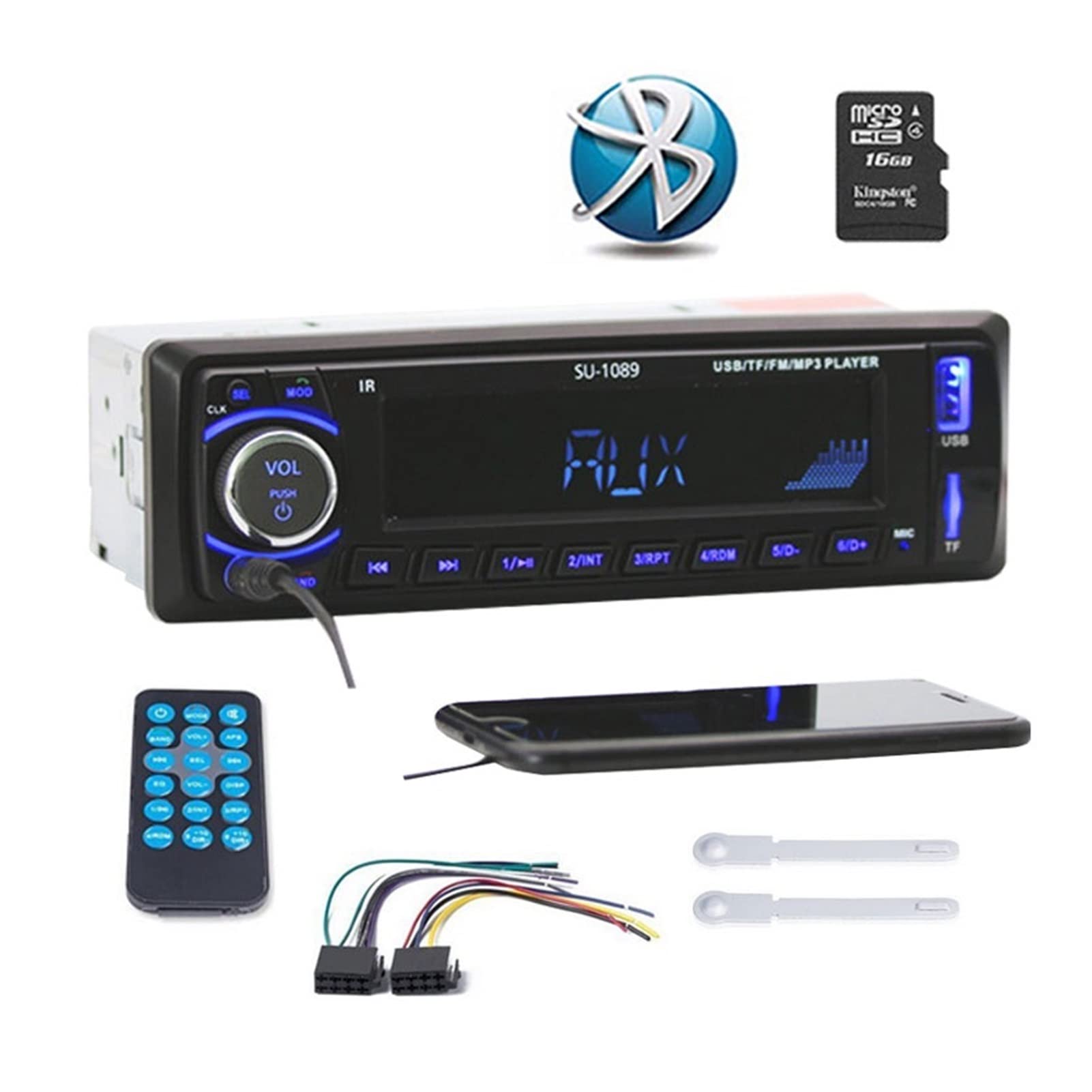 Bluetooth Mp3 In-dash 1Din Car Radio BT/FM/USB/SD Player 4" 12V Support remote control Stereo Przenośny