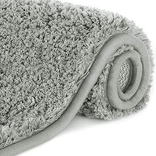 Lifewit - Alfombrilla de baño Absorbente Antideslizante Extra Gruesa para baño (80 x 50 cm), Color Gris