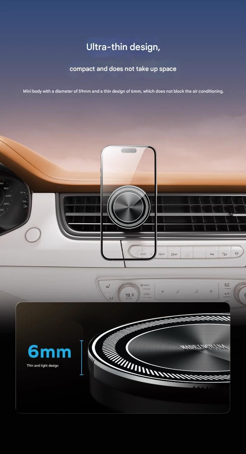 bansite 2025 New Clear Crystal Aluminum Alloy Mobile Phone Holder Magnet Air Vent Car Universal Holder Adhesive Clamp — view 8