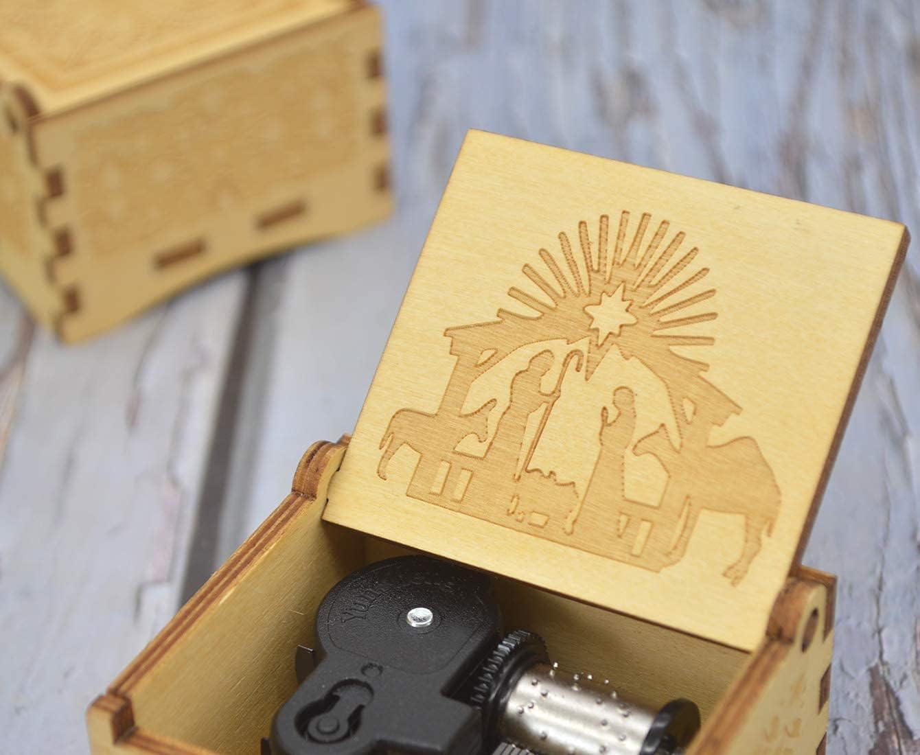 Sooharic Amazing Grace Music Box, Wind Up Mechanism, Unique Gifts/Collections, Antique Carved Musicial Box Crafts (Amazing Grace) - Image 5