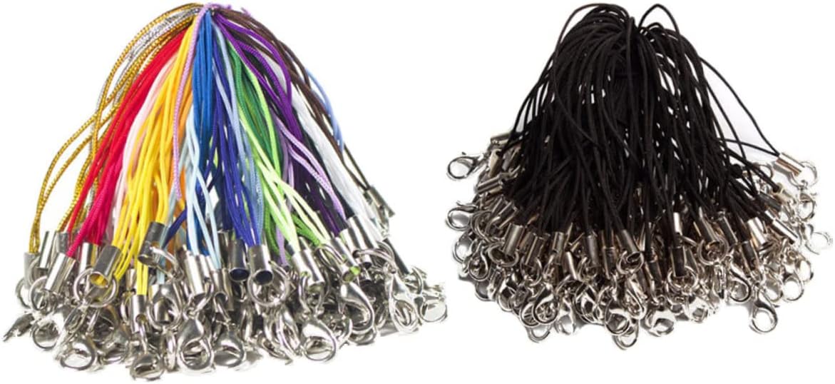 TEHAUX 300pcs Phone Lanyard Charm Straps Lobster Clasp Cell Phone Straps Lariat Cord Keychain Diy Accessory