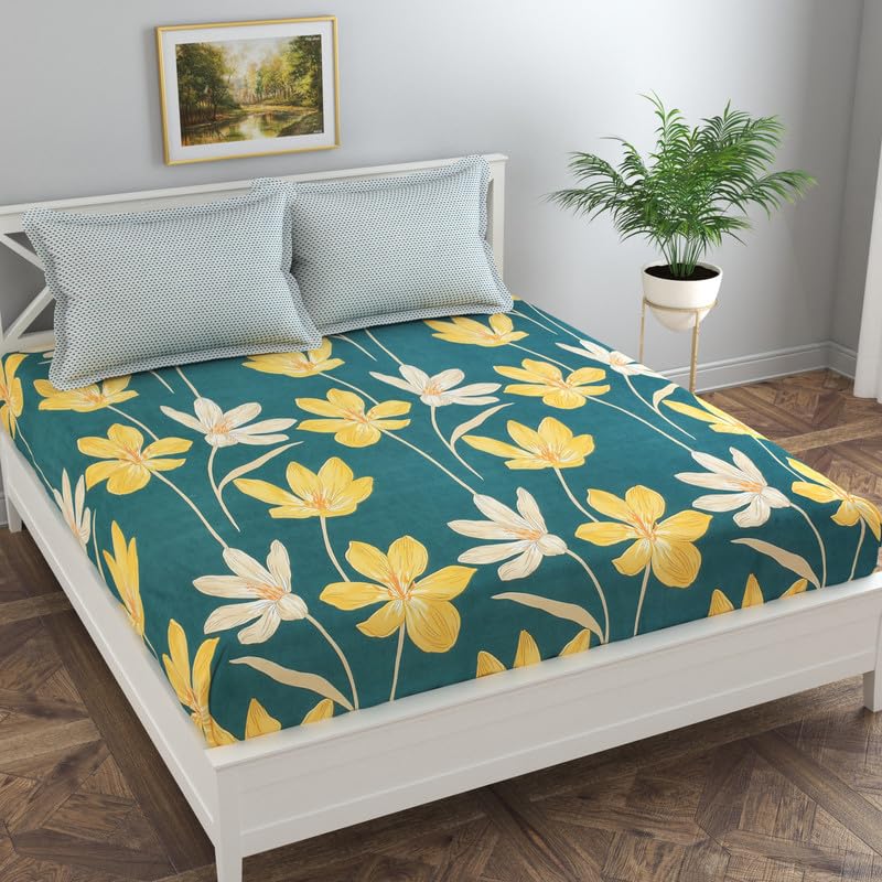 Image of Florida Polycotton Bedsheet (Reeva Green, King)