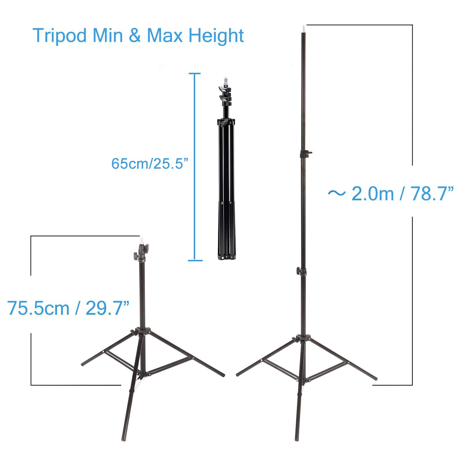 Support Système de Toile de Fond Photo Studio, Kit Eclairage Parapluie Complet avec Fond Vert Noir Blanc, 2x150W Ampoule CFL, Douille E27, Réflecteur Diffuseur, Parapluie Vidéo, Sac Trépieds