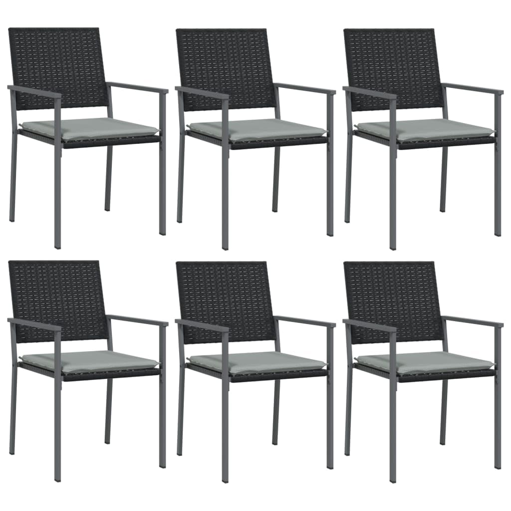 7-częściowy zestaw ogrodowy do jadalni z poduszkami, wytrzymały polirattan, rama stalowa, 160 x 80 cm, stół na taras, balkon, odporny na warunki atmosferyczne, łatwy w pielęgnacji