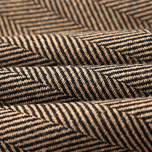 Idealsanxun ISX4179-COFFEE-S Fall Skirts For Women 2023 Tweed Velvet Houndstood Pleated Long Wool Winter Skirt thumb #7