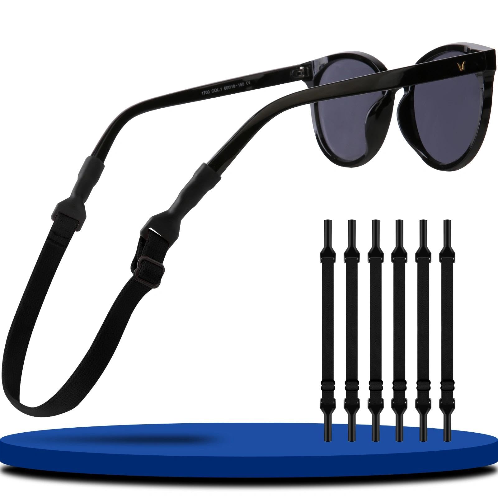 6 Brillenband Stabil & Rutschfest, Verstellbar Sportbrillenband, Brillen Band mit Hoher Flexibilität Fit Verschiedene Sportarten, Brillenband Herren & Damen für alle Kopfumfangs