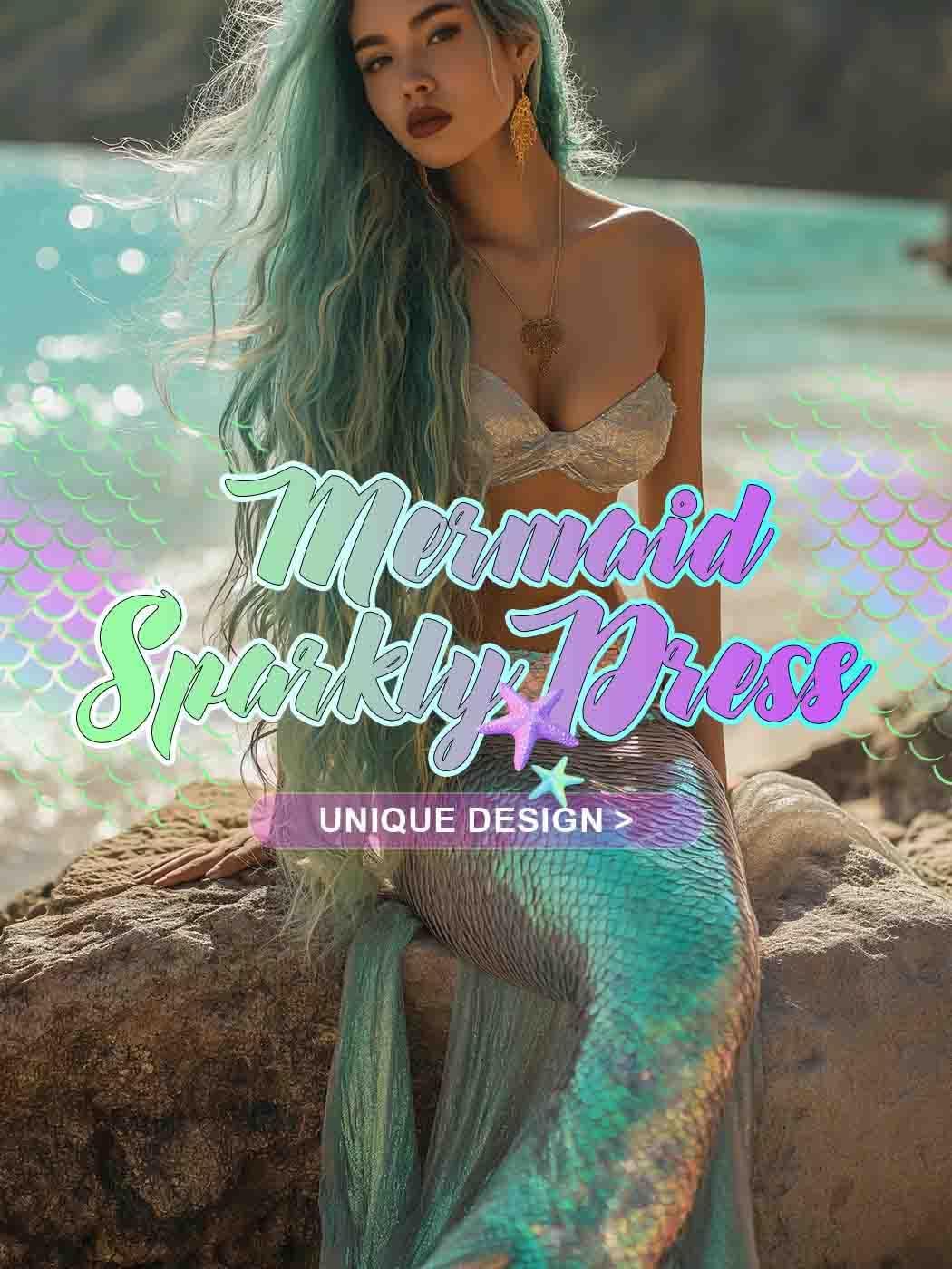 Zoestar Mermaid Long Skirt Beach Fish Scale Skirts Party Club Costume for Women - Image 3