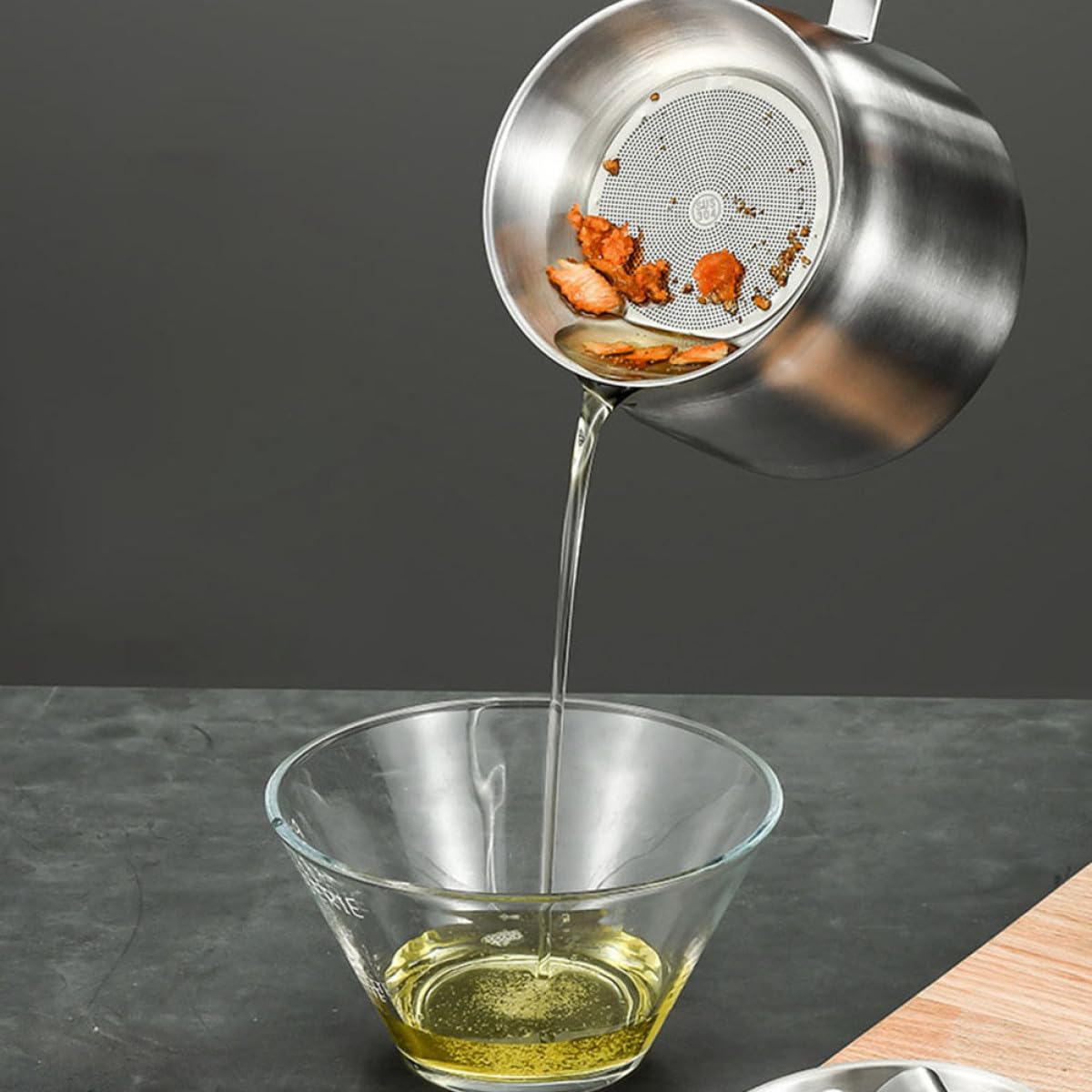 Aceitera de Acero Inoxidable 2l Filtro Colador para Aceite Usado de Cocina, Recipiente para Grasa Diseño de Superficie Lisa y Fácil Limpieza