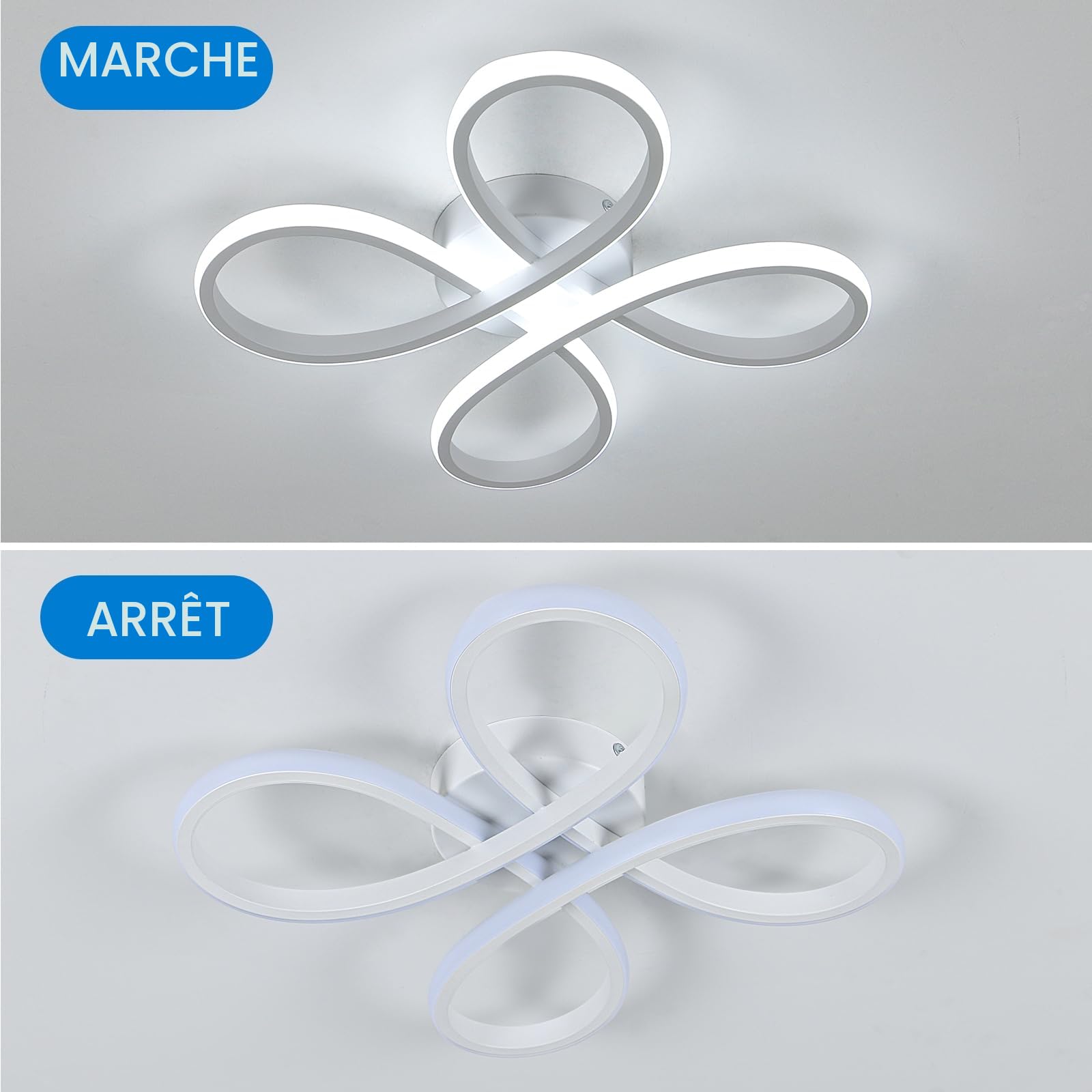 Comely Plafonnier LED Moderne, 30W 3400LM 30cm Lampe de Plafond, Luminaire Plafonnier LED pour Chambre salon, Salle à manger Cuisine, Lumière Blanche Froide 6500K, Blanc